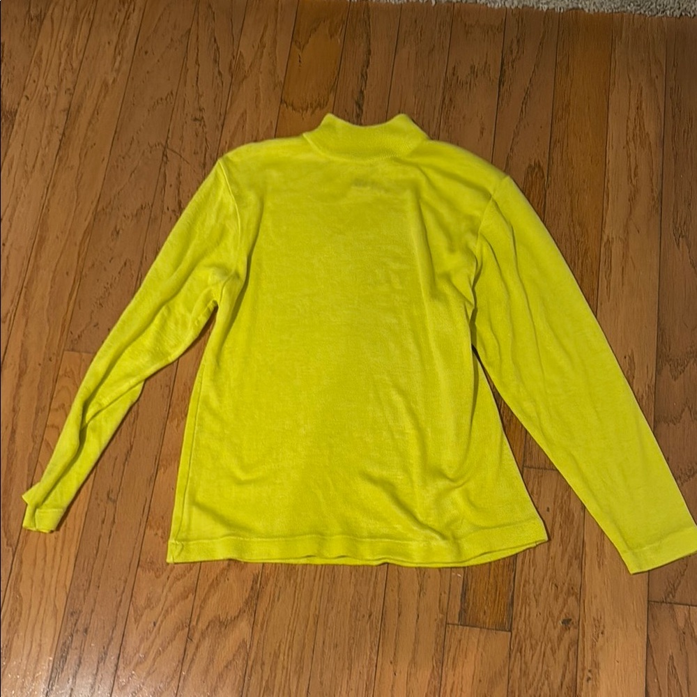 Yellow Knit Cowl Neck Sweater with Long Sleeves